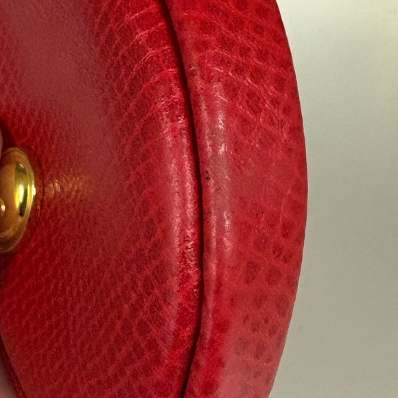 Christian Dior Authentic Red Leather Coin Purse with Key Ring - Picture 8 of 9